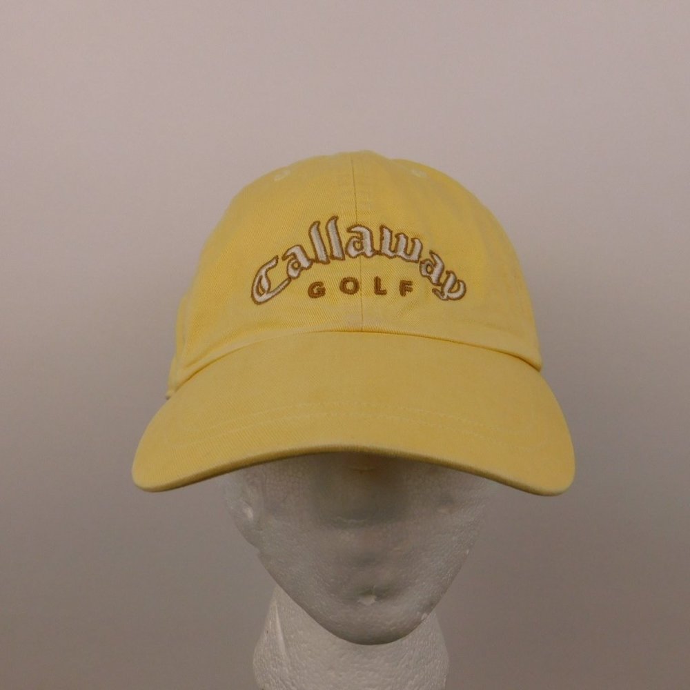 Women's Callaway Golf Hat - Pastel Yellow Strap Back Adjustable Hat - NEVER WORN